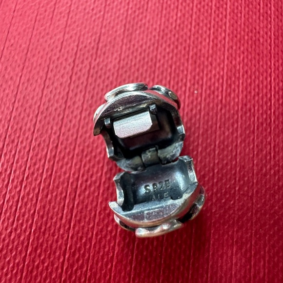 Retired Pandora Sterling Bead Charm 925 Pink Cherry Blossom Clip 791041EN40 - Picture 2 of 3